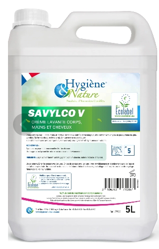 SAVYLCO V ECOLABEL Gel lavant 5L - Corps, Mains et Cheveux - HYGIENE & NATURE